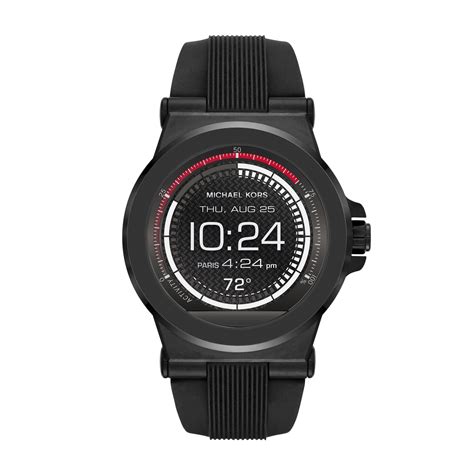 michael kors smart watch black|michael kors black silicone watch.